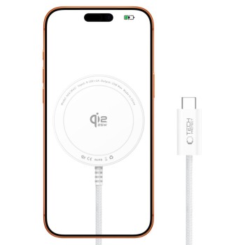 TECH-PROTECT A54 Магнитно MagSafe безжично зарядно 25W Qi2.2 (Бяло)