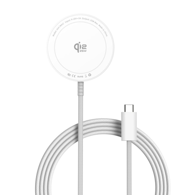 TECH-PROTECT A54 Магнитно MagSafe безжично зарядно 25W Qi2.2 (Бяло) TECH-PROTECT A54 Магнитно MagSafe безжично зарядно 25W Qi2.2 (Бяло)