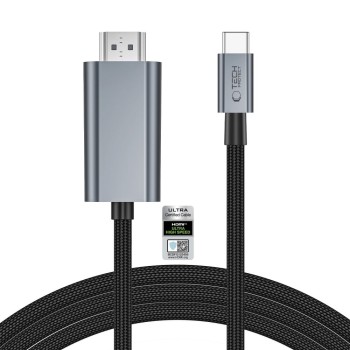 TECH-PROTECT ULTRABOOST USB-C към HDMI 2.1 кабел 8K 60Hz 200см Iron Grey (5906302323920)
