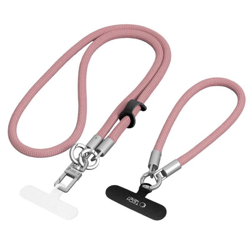 TECH-PROTECT C10S Rope crossbody & гривна Dusty Rose/Titanium - TECH-PROTECT C10S Rope crossbody & гривна Dusty Rose/Titanium - 5906302324354
