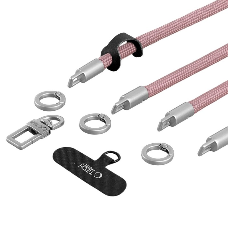 TECH-PROTECT C10S Rope crossbody & гривна Dusty Rose/Titanium - TECH-PROTECT C10S Rope crossbody & гривна Dusty Rose/Titanium - 5906302324354