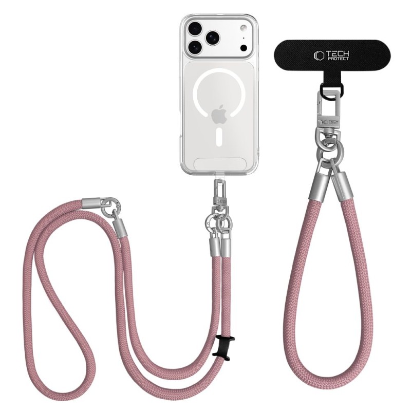 TECH-PROTECT C10S Rope crossbody & гривна Dusty Rose/Titanium - TECH-PROTECT C10S Rope crossbody & гривна Dusty Rose/Titanium - 5906302324354