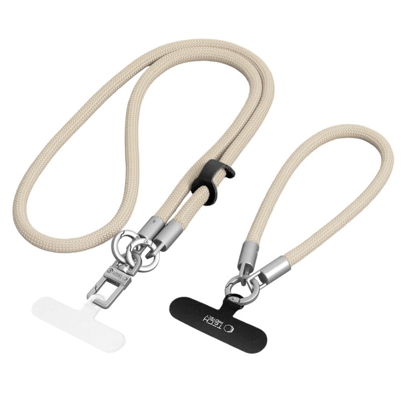 Tech-Protect C10S Rope Crossbody & Wrist Desert Beige/Titanium (2 в 1) - Tech-Protect C10S Rope Crossbody & Wrist Desert Beige/Titanium (2 в 1) - 5906302324361