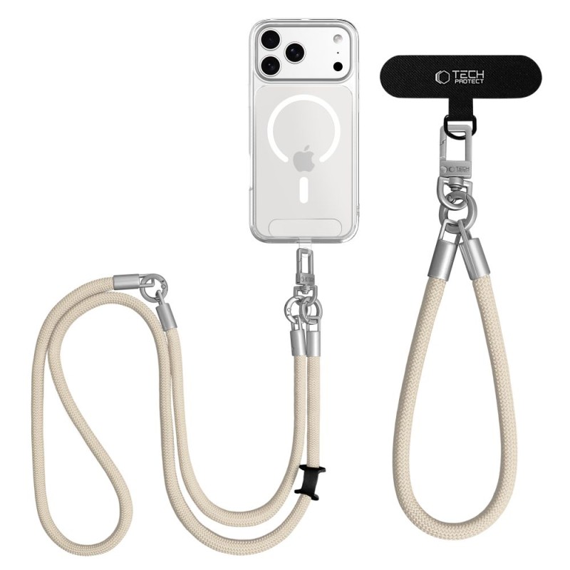 Tech-Protect C10S Rope Crossbody & Wrist Desert Beige/Titanium (2 в 1) - Tech-Protect C10S Rope Crossbody & Wrist Desert Beige/Titanium (2 в 1) - 5906302324361