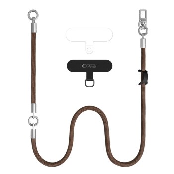 TECH-PROTECT C10S Rope crossbody & wrist каишка с въже Walnut Brown/Titanium