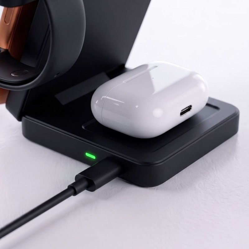 TECH-PROTECT A56 3in1 магнитна MagSafe безжична зарядна станция 25W Qi2.2 Black TECH-PROTECT A56 3in1 магнитна MagSafe безжична зарядна станция 25W Qi2.2 Black