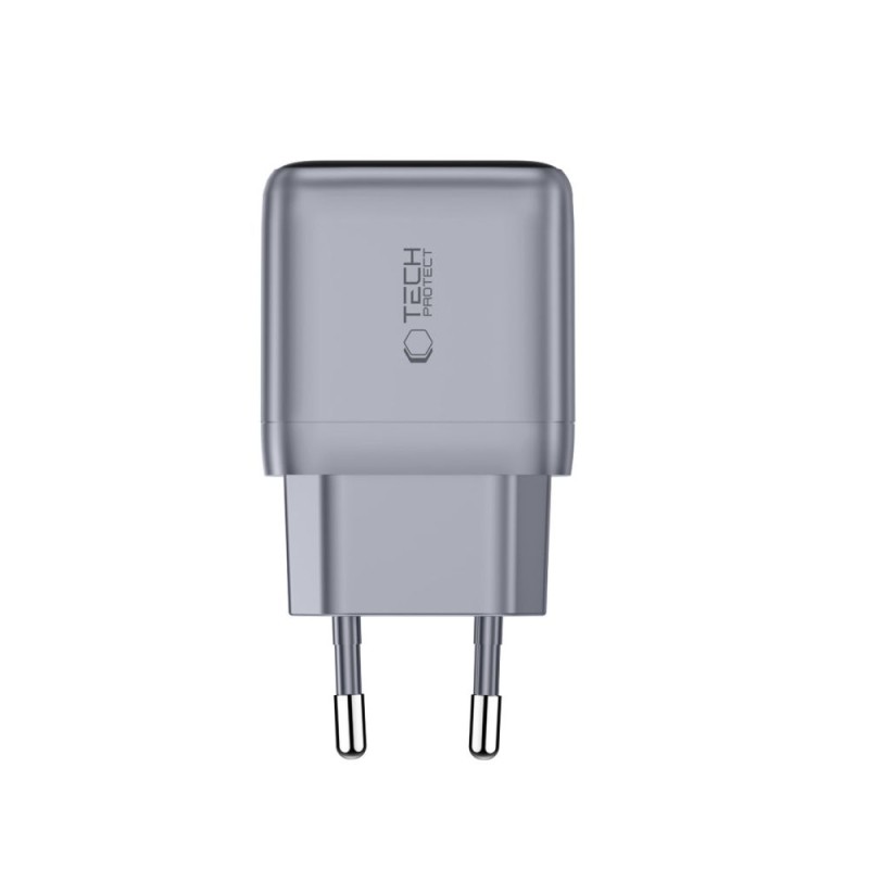 Tech-Protect PowerVision NC45W-GaN 45W мрежово зарядно USB-C (1 порт) PD 3.2, тъмносиво Tech-Protect PowerVision NC45W-GaN 45W мрежово зарядно USB-C (1 порт) PD 3.2, тъмносиво