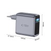 TECH-PROTECT POWERVISION NC140W-GaN 4-портов мрежов зарядeн адаптер 140W, PD + QC3.0 (тъмносив) TECH-PROTECT POWERVISION NC140W-GaN 4-портов мрежов зарядeн адаптер 140W, PD + QC3.0 (тъмносив)
