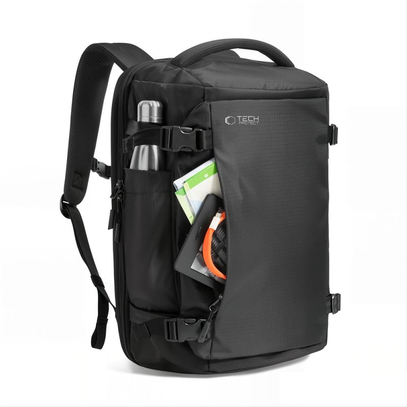 Tech-Protect Defender S70 – раница за лаптоп 24L за Ryanair & Wizz Air, 40×30×20 см, черна