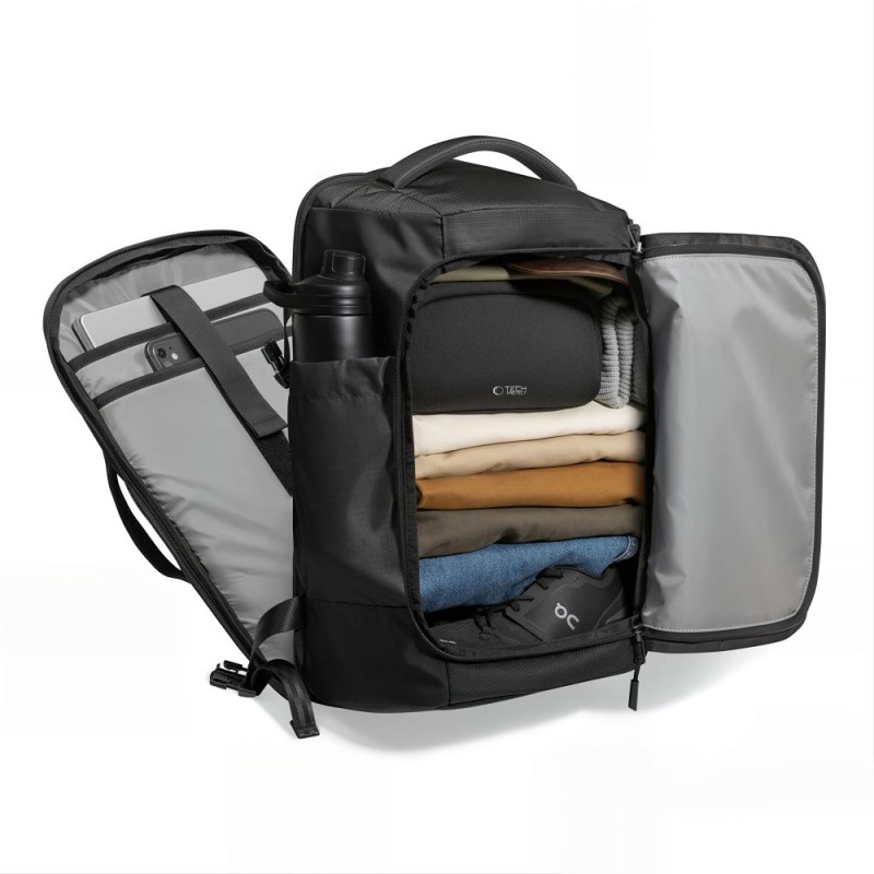 Tech-Protect Defender S70 – раница за лаптоп 24L за Ryanair & Wizz Air, 40×30×20 см, черна
