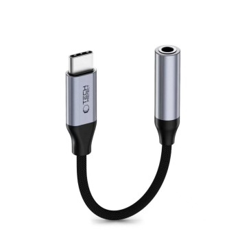 TECH-PROTECT ULTRABOOST адаптер USB-C към 3.5 мм mini jack (DAC) Iron Grey TECH-PROTECT ULTRABOOST адаптер USB-C към 3.5 мм mini jack (DAC) Iron Grey