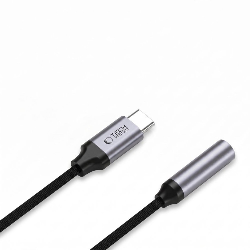 TECH-PROTECT ULTRABOOST адаптер USB-C към 3.5 мм mini jack (DAC) Iron Grey TECH-PROTECT ULTRABOOST адаптер USB-C към 3.5 мм mini jack (DAC) Iron Grey