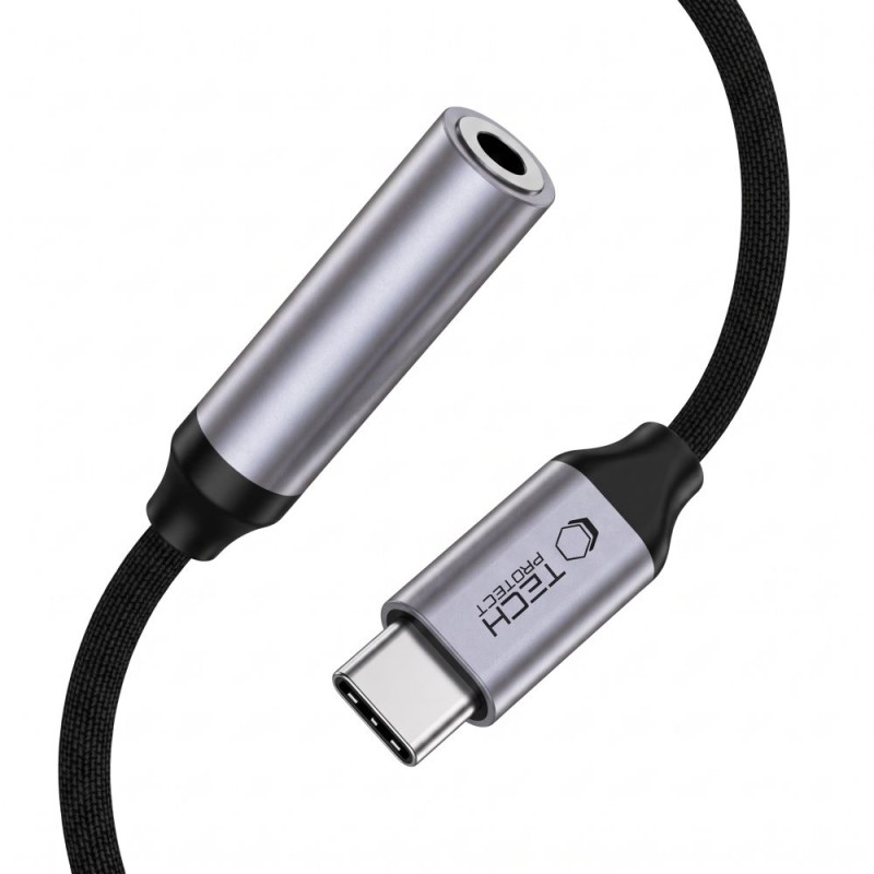 TECH-PROTECT ULTRABOOST адаптер USB-C към 3.5 мм mini jack (DAC) Iron Grey TECH-PROTECT ULTRABOOST адаптер USB-C към 3.5 мм mini jack (DAC) Iron Grey