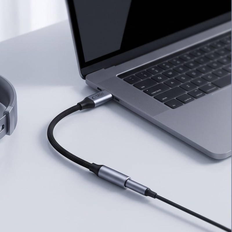TECH-PROTECT ULTRABOOST адаптер USB-C към 3.5 мм mini jack (DAC) Iron Grey TECH-PROTECT ULTRABOOST адаптер USB-C към 3.5 мм mini jack (DAC) Iron Grey