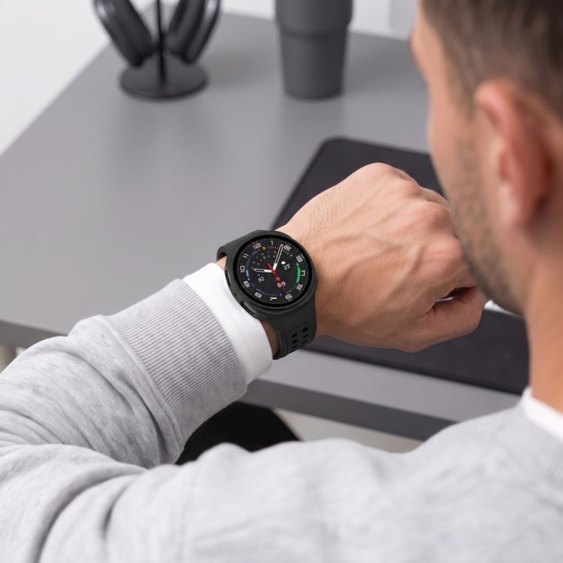 TECH-PROTECT DEFENSE 2-PACK за Samsung Galaxy Watch 8 / 9 (44 мм) – матово черно + прозрачно
