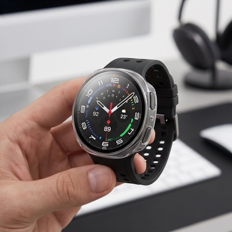 TECH-PROTECT DEFENSE 2-PACK за Samsung Galaxy Watch 8 / 9 (44 мм) – матово черно + прозрачно