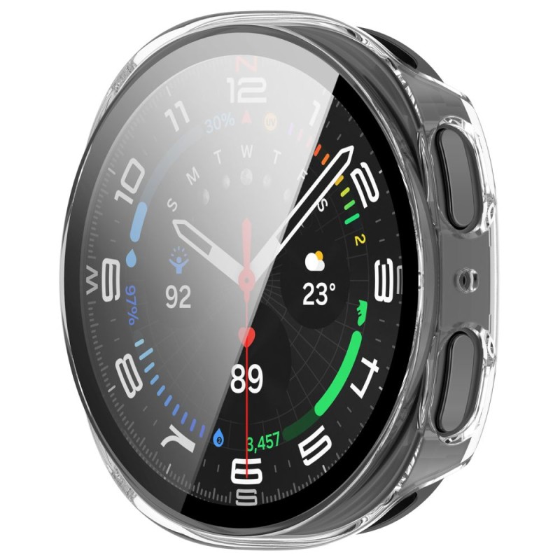 TECH-PROTECT DEFENSE 2-PACK за Samsung Galaxy Watch 8 / 9 (44 мм) – матово черно + прозрачно