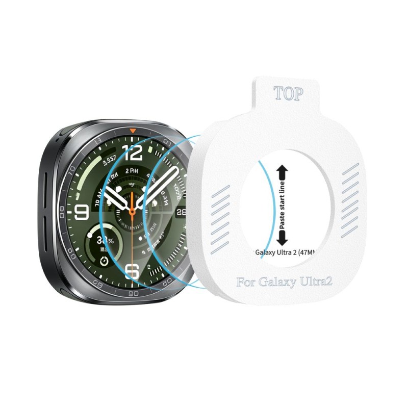 Закалено стъкло Tech-Protect Easy Set+ 2-Pack за Samsung Galaxy Watch Ultra 2 2026 (47 мм) – Clear
