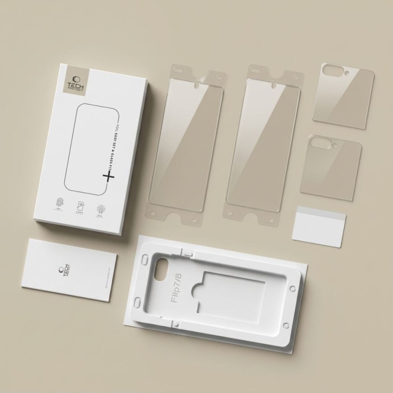 Tech-Protect Easy Set Foil & Glass Fit+ 4in1 — комплект за Samsung Galaxy Z Flip 7 / 8 (Clear) Tech-Protect Easy Set Foil & Glass Fit+ 4in1 — комплект за Samsung Galaxy Z Flip 7 / 8 (Clear)