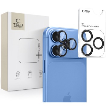Tech-Protect Camring Fit+ протектор за камера за iPhone 18 Pro / 18 Pro Max (черен)