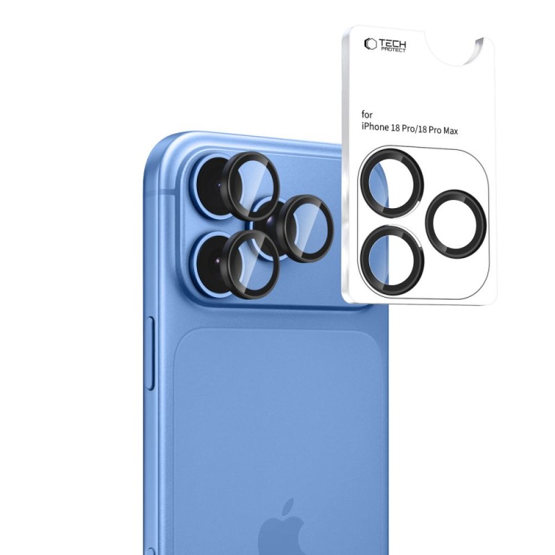 Tech-Protect Camring Fit+ протектор за камера за iPhone 18 Pro / 18 Pro Max (черен) Tech-Protect Camring Fit+ протектор за камера за iPhone 18 Pro / 18 Pro Max (черен)