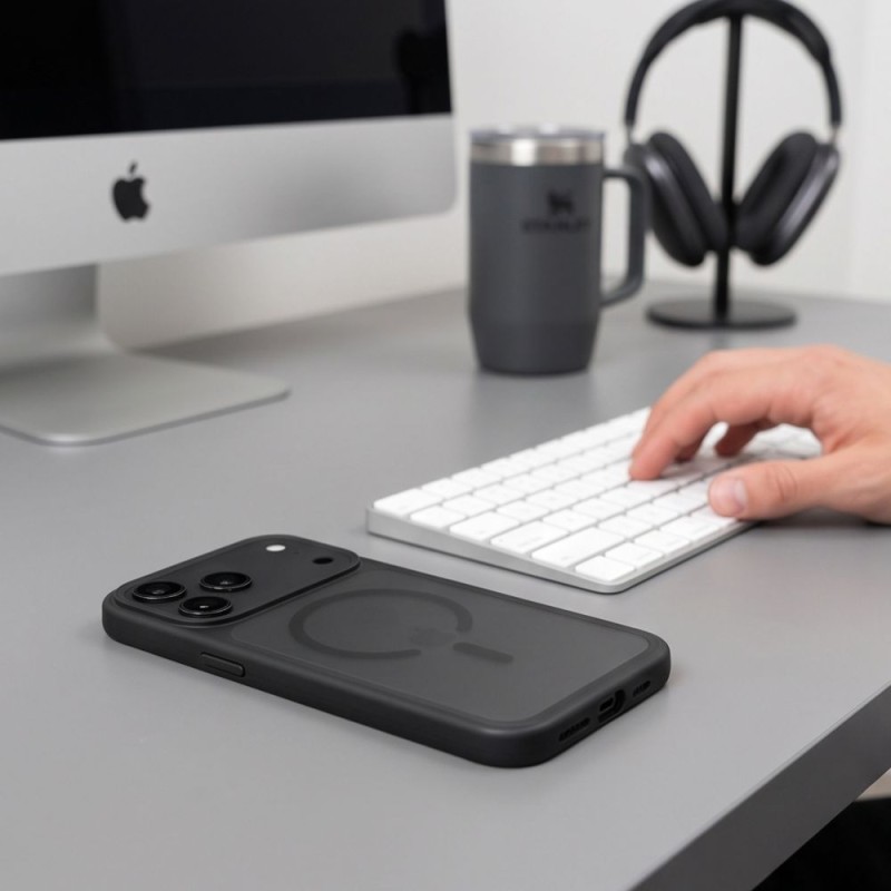 TECH-PROTECT MAGMAT MAGSAFE CC Кейс за iPhone 17 Pro Max / 18 Pro Max матово черно TECH-PROTECT MAGMAT MAGSAFE CC Кейс за iPhone 17 Pro Max / 18 Pro Max матово черно