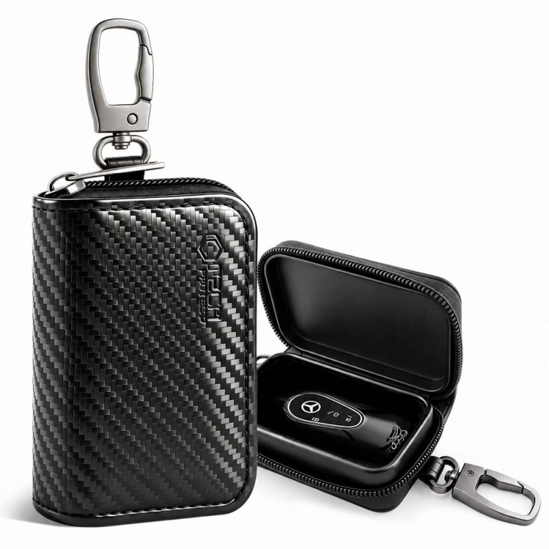 Етюи (калъф) тип Фарадей Tech-Protect KLR300 Pouch за ключове с Keyless RFID, Carbon (Карбон) - 5906302325405
