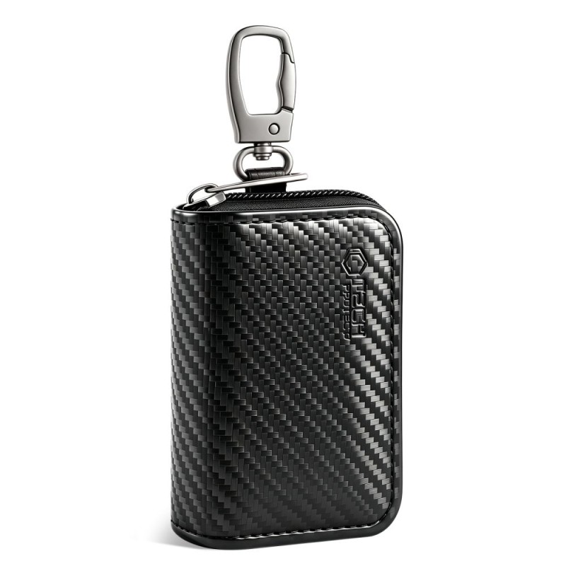 Етюи (калъф) тип Фарадей Tech-Protect KLR300 Pouch за ключове с Keyless RFID, Carbon (Карбон) - 5906302325405