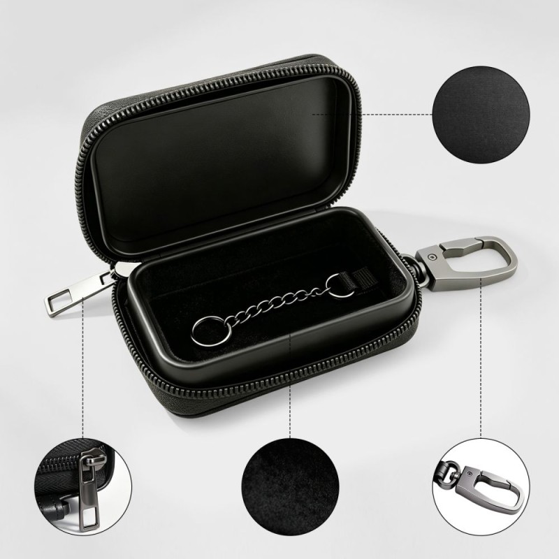 Етюи (калъф) тип Фарадей Tech-Protect KLR300 Pouch за ключове с Keyless RFID, Carbon (Карбон) - 5906302325405
