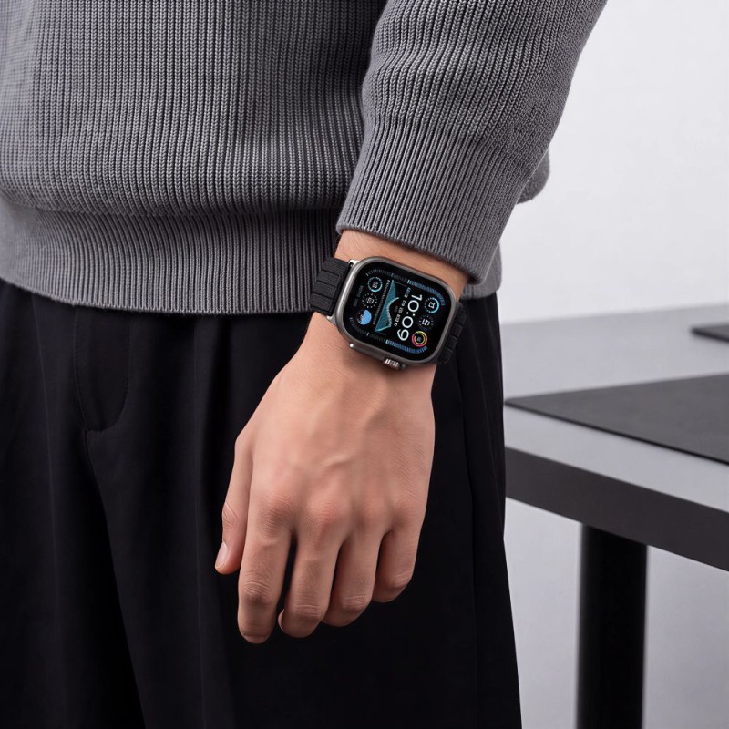 TECH-PROTECT Nylon Sport каишка за Apple Watch 8 / 9 / 10 / 11 / SE / ULTRA (44 / 45 / 46 / 49 мм) Black TECH-PROTECT Nylon Sport каишка за Apple Watch 8 / 9 / 10 / 11 / SE / ULTRA (44 / 45 / 46 / 49 мм) Black