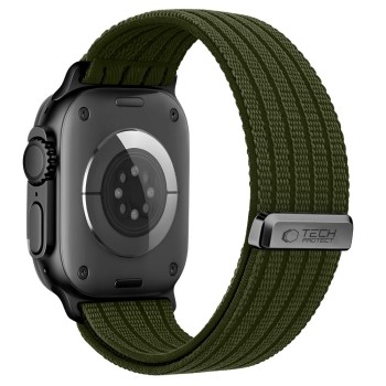 TECH-PROTECT Nylon Sport каишка за Apple Watch 8/9/10/11/SE/Ultra (44/45/46/49 мм) Military Green TECH-PROTECT Nylon Sport каишка за Apple Watch 8/9/10/11/SE/Ultra (44/45/46/49 мм) Military Green