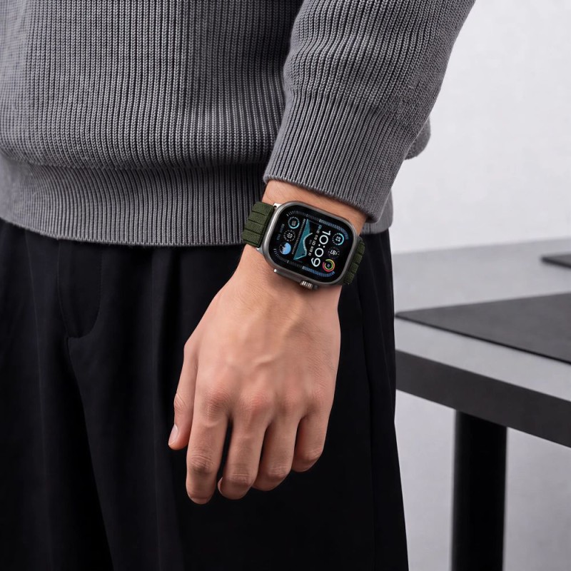 TECH-PROTECT Nylon Sport каишка за Apple Watch 8/9/10/11/SE/Ultra (44/45/46/49 мм) Military Green TECH-PROTECT Nylon Sport каишка за Apple Watch 8/9/10/11/SE/Ultra (44/45/46/49 мм) Military Green