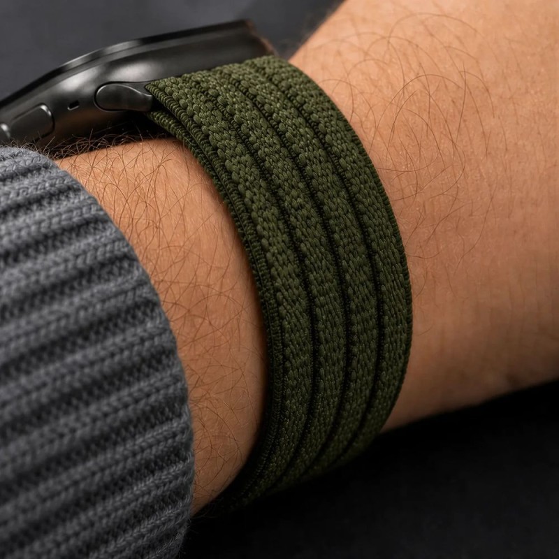 TECH-PROTECT Nylon Sport каишка за Apple Watch 8/9/10/11/SE/Ultra (44/45/46/49 мм) Military Green TECH-PROTECT Nylon Sport каишка за Apple Watch 8/9/10/11/SE/Ultra (44/45/46/49 мм) Military Green