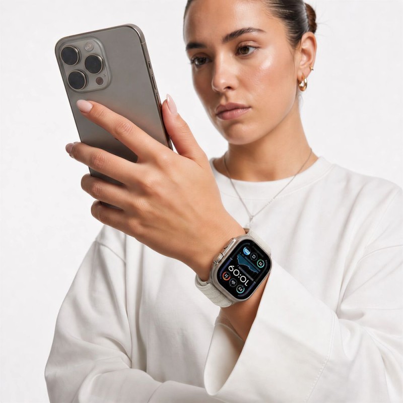 TECH-PROTECT NYLON SPORT каишка за Apple Watch 8/9/10/11/SE/ULTRA (44/45/46/49 мм) Starlight TECH-PROTECT NYLON SPORT каишка за Apple Watch 8/9/10/11/SE/ULTRA (44/45/46/49 мм) Starlight