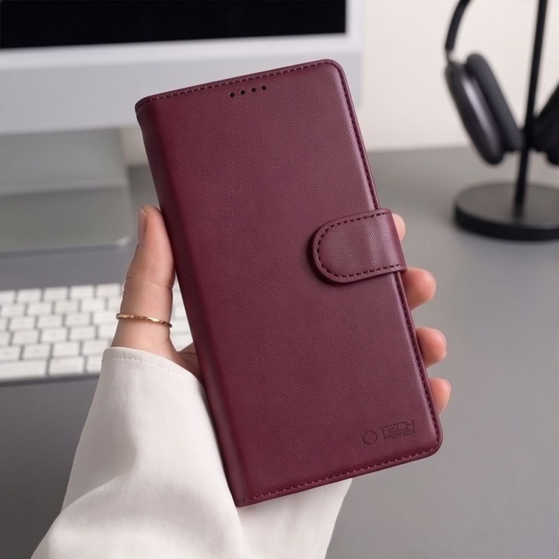 TECH-PROTECT Wallet MagSafe кожен калъф за iPhone 17 Pro / 18 Pro MULBERRY TECH-PROTECT Wallet MagSafe кожен калъф за iPhone 17 Pro / 18 Pro MULBERRY