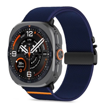 TECH-PROTECT Nylon Clasp каишка за Samsung Galaxy Watch Ultra 1 / 2 (2024–2026), 47 мм, Navy Blue (гранат)