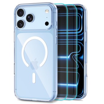 TECH-PROTECT FlexAir Hybrid MagSafe + Glass Fit+ 2-Pack за iPhone 17 Pro Max / 18 Pro Max CLEAR (прозрачен)