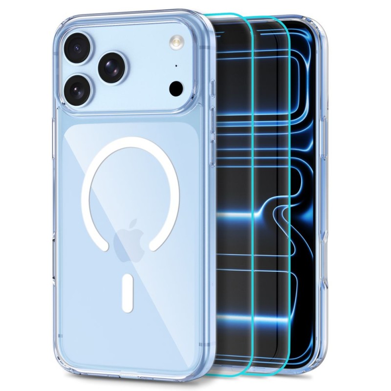 TECH-PROTECT FlexAir Hybrid MagSafe + Glass Fit+ 2-Pack за iPhone 17 Pro Max / 18 Pro Max CLEAR (прозрачен) TECH-PROTECT FlexAir Hybrid MagSafe + Glass Fit+ 2-Pack за iPhone 17 Pro Max / 18 Pro Max CLEAR (прозрачен)