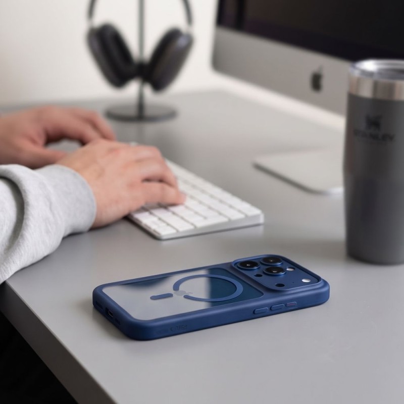 TECH-PROTECT MagOne MagSafe CC + Glass 2-Pack за iPhone 17 Pro Max / 18 Pro Max Deep Blue/Clear (комплект калъф + стъкло) TECH-PROTECT MagOne MagSafe CC + Glass 2-Pack за iPhone 17 Pro Max / 18 Pro Max Deep Blue/Clear (комплект калъф + стъкло)
