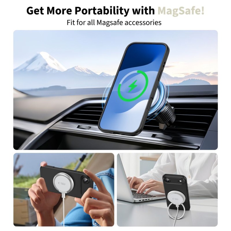 TECH-PROTECT силиконов кейс Magsafe за iPhone Air (черен) - 5906302330140