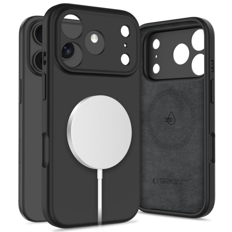 TECH-PROTECT силиконов кейс MagSafe за iPhone 17 Pro (черен) - 5906302330157