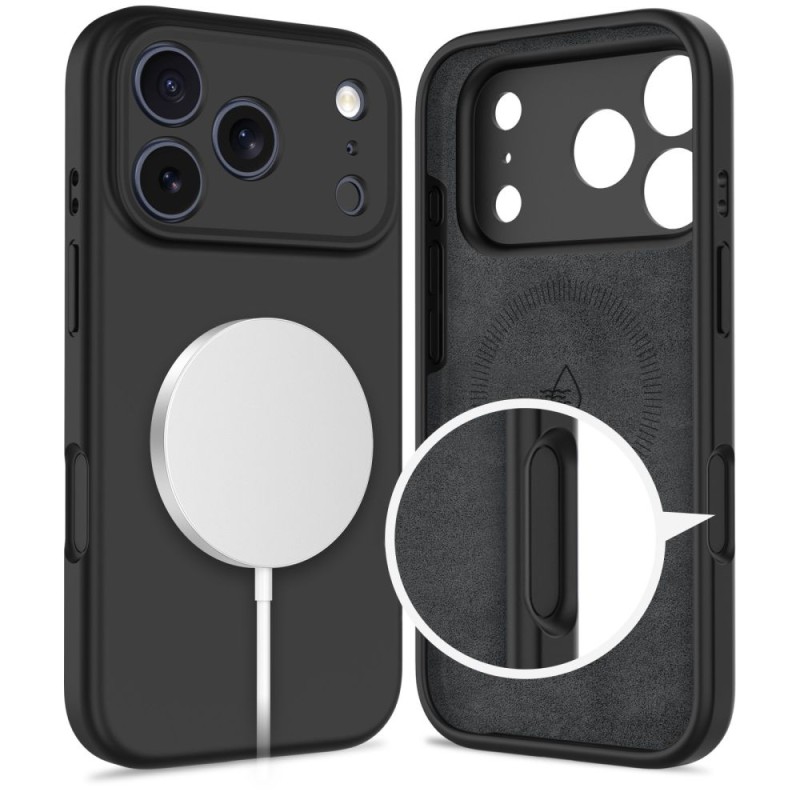 TECH-PROTECT силиконов кейс MagSafe за iPhone 17 Pro (черен) - 5906302330157