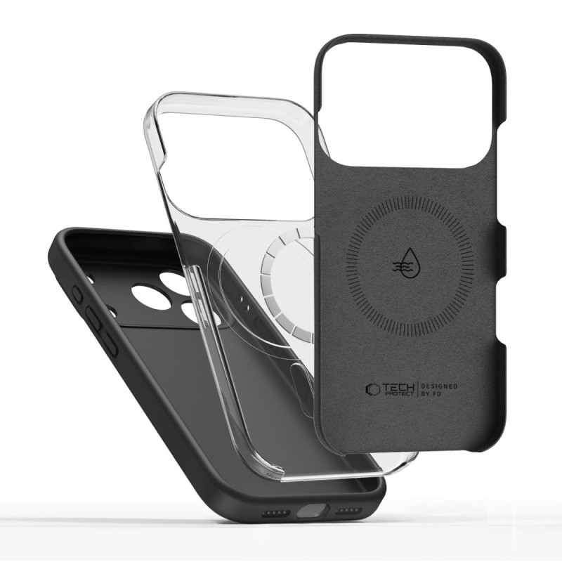 TECH-PROTECT силиконов кейс MagSafe за iPhone 17 Pro (черен) - 5906302330157