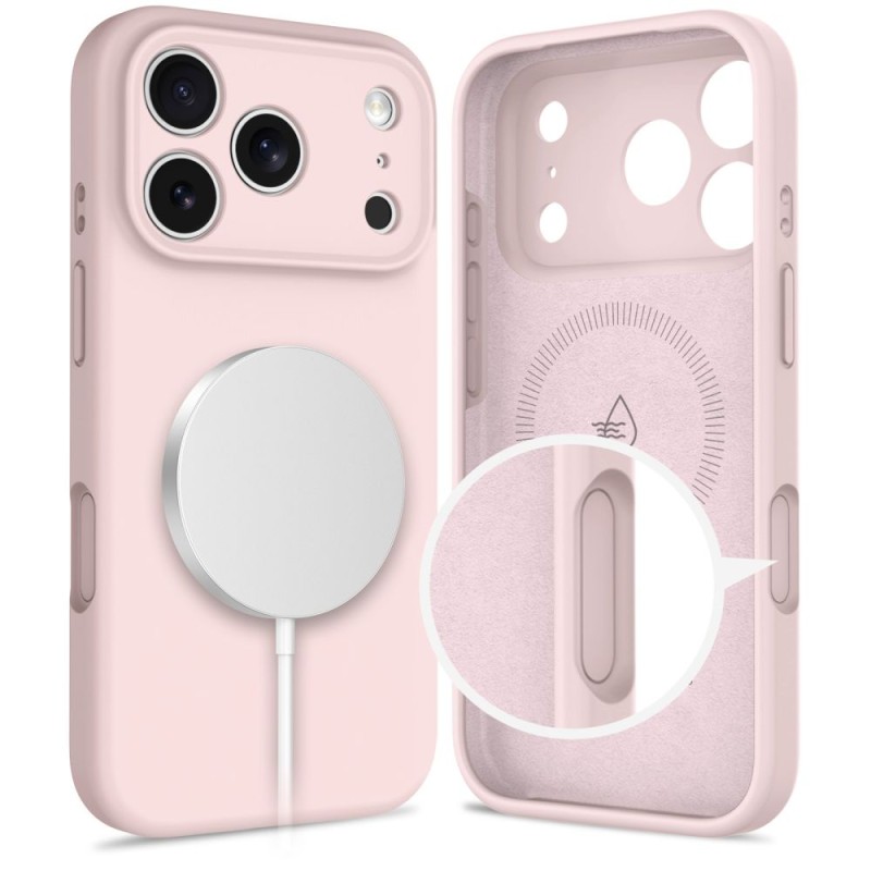 Tech-Protect Silicone Magsafe за iPhone 17 Pro, Pink Pearl - 5906302330232