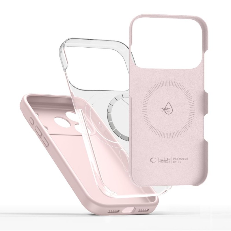 Tech-Protect Silicone Magsafe за iPhone 17 Pro, Pink Pearl - 5906302330232