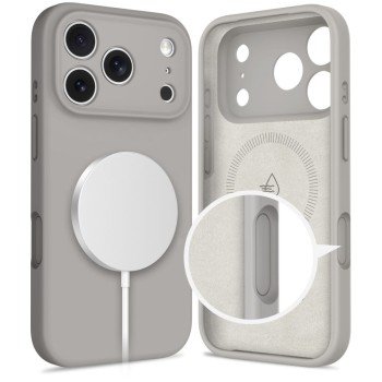 TECH-PROTECT Silicone MagSafe кейс за iPhone 17 Pro Max, Stone Grey