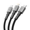 Tech-Protect UltraBoost DNA 3в1 кабел Lightning & Type-C & Micro-USB 3A, 120 см, Iron Grey - Tech-Protect UltraBoost DNA 3в1 кабел Lightning & Type-C & Micro-USB 3A, 120 см, Iron Grey - 5906302330294