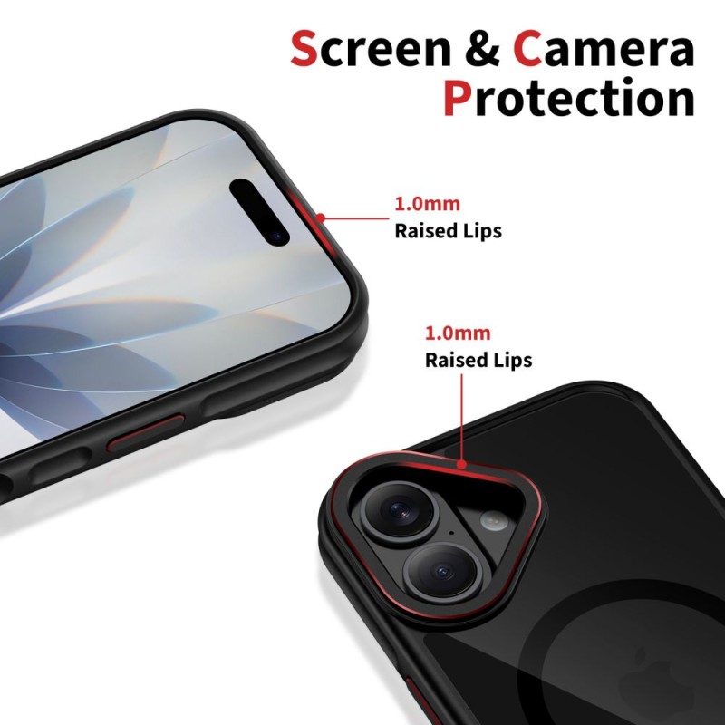 TECH-PROTECT MagHybrid с MagSafe за iPhone 17 Black/Red - 5906302330416