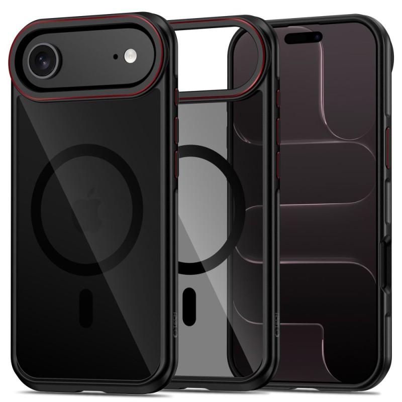 TECH-PROTECT MagHybrid с MagSafe за iPhone Air Black/Red - TECH-PROTECT MagHybrid с MagSafe за iPhone Air Black/Red - 5906302330423