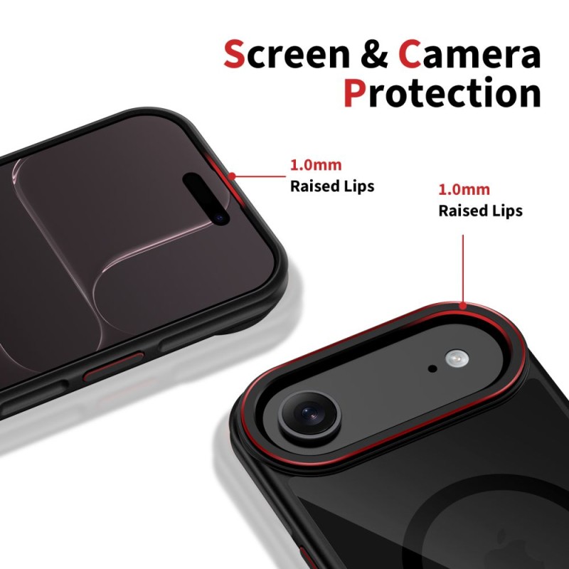 TECH-PROTECT MagHybrid с MagSafe за iPhone Air Black/Red - TECH-PROTECT MagHybrid с MagSafe за iPhone Air Black/Red - 5906302330423